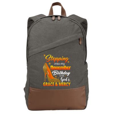 Stepping Into My November Birthday With God's Grace And Mercy Cotton Canvas Backpack