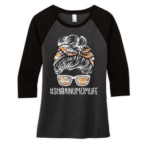 Shiba Inu Mom Life Mothers Day Cute Dog Puppy Pet Owner Mama Women's Tri-Blend 3/4-Sleeve Raglan Shirt