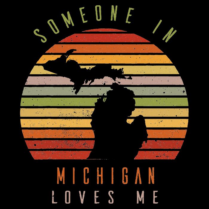Someone In Michigan Loves Me Vintage State Retro Cooling Performance Crew T-Shirt