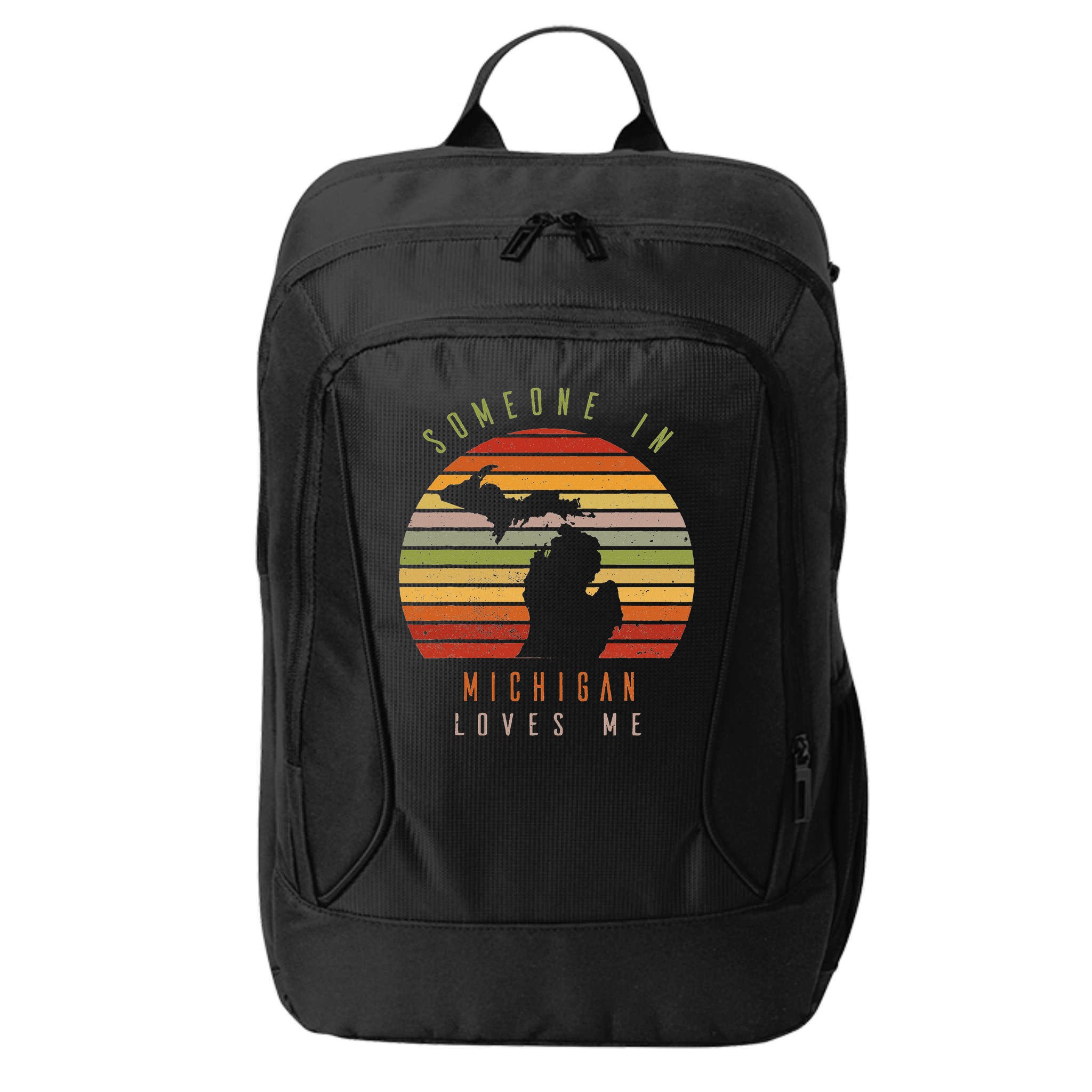 Someone In Michigan Loves Me Vintage State Retro City Backpack