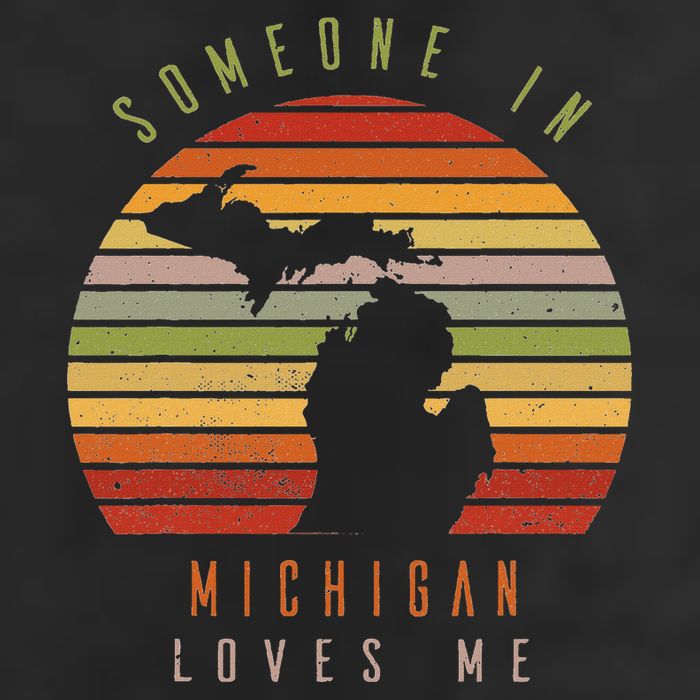 Someone In Michigan Loves Me Vintage State Retro Beanie