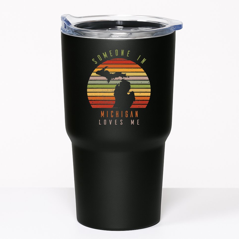 Someone In Michigan Loves Me Vintage State Retro Tumbler