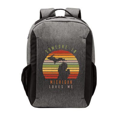 Someone In Michigan Loves Me Vintage State Retro Vector Backpack