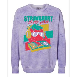 Strawberry Is My Jam Colorblast Crewneck Sweatshirt