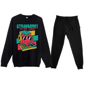 Strawberry Is My Jam Premium Crewneck Sweatsuit Set