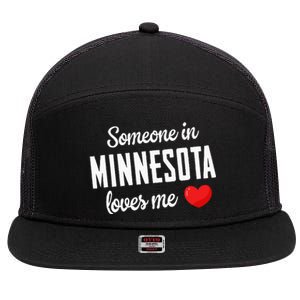 Someone In Minnesota Loves Me 7 Panel Mesh Trucker Snapback Hat