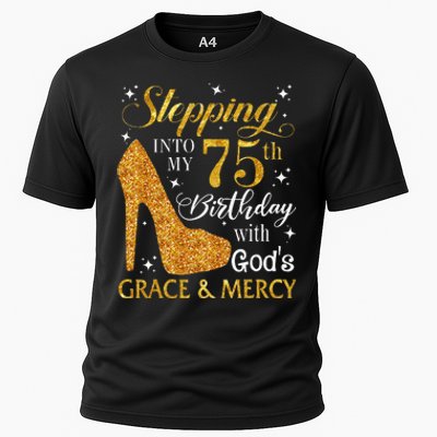 Stepping into my 75th birthday with God's grace & Mercy Tee Cooling Performance Crew T-Shirt