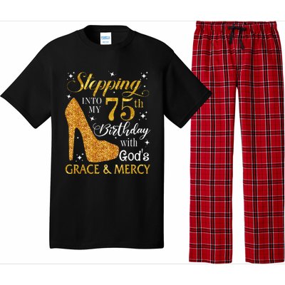 Stepping into my 75th birthday with God's grace & Mercy Tee Pajama Set