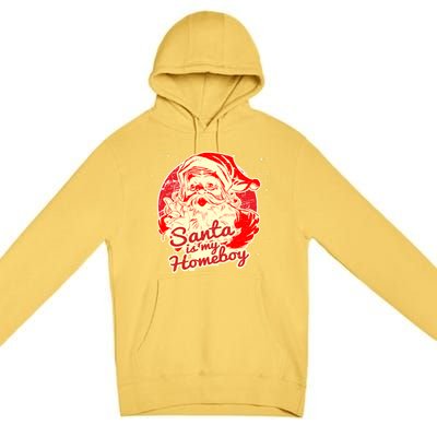 Santa Is My Homeboy Retro Vintage Santa Claus Gift Premium Pullover Hoodie