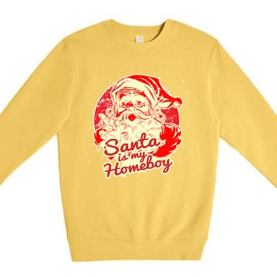 Santa Is My Homeboy Retro Vintage Santa Claus Gift Premium Crewneck Sweatshirt