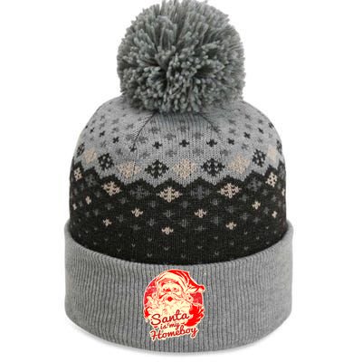 Santa Is My Homeboy Retro Vintage Santa Claus Gift The Baniff Cuffed Pom Beanie