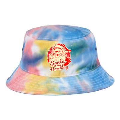 Santa Is My Homeboy Retro Vintage Santa Claus Gift Tie Dye Newport Bucket Hat