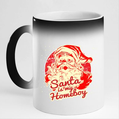 Santa Is My Homeboy Retro Vintage Santa Claus Gift 11oz Black Color Changing Mug