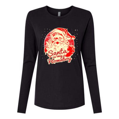 Santa Is My Homeboy Retro Vintage Santa Claus Gift Womens Cotton Relaxed Long Sleeve T-Shirt