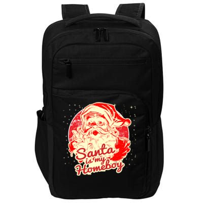 Santa Is My Homeboy Retro Vintage Santa Claus Gift Impact Tech Backpack