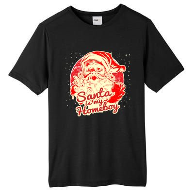 Santa Is My Homeboy Retro Vintage Santa Claus Gift Tall Fusion ChromaSoft Performance T-Shirt