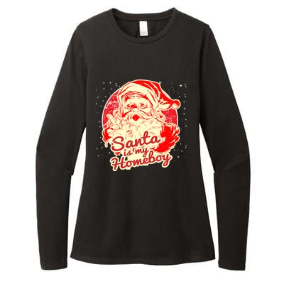 Santa Is My Homeboy Retro Vintage Santa Claus Gift Womens CVC Long Sleeve Shirt