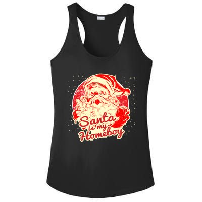 Santa Is My Homeboy Retro Vintage Santa Claus Gift Ladies PosiCharge Competitor Racerback Tank