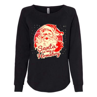 Santa Is My Homeboy Retro Vintage Santa Claus Gift Womens California Wash Sweatshirt