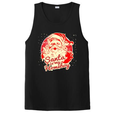 Santa Is My Homeboy Retro Vintage Santa Claus Gift PosiCharge Competitor Tank