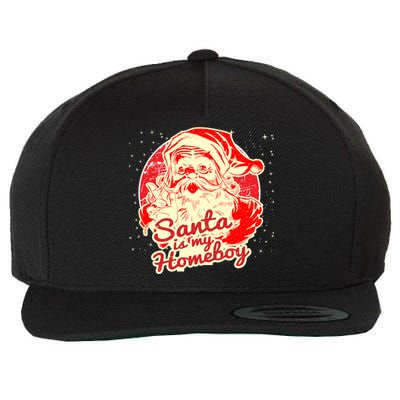 Santa Is My Homeboy Retro Vintage Santa Claus Gift Wool Snapback Cap