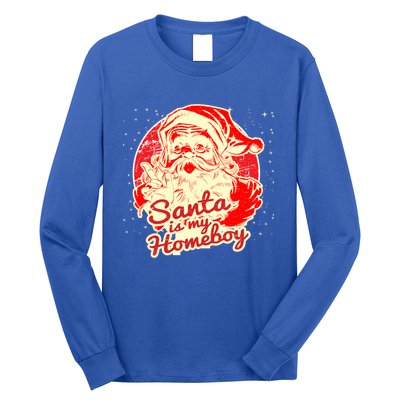 Santa Is My Homeboy Retro Vintage Santa Claus Gift Long Sleeve Shirt