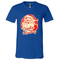 Santa Is My Homeboy Retro Vintage Santa Claus Gift V-Neck T-Shirt