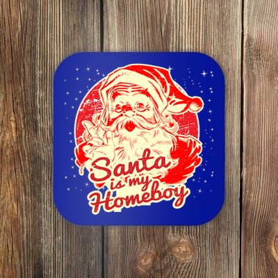 Santa Is My Homeboy Retro Vintage Santa Claus Gift Coaster