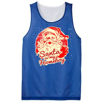 Santa Is My Homeboy Retro Vintage Santa Claus Gift Mesh Reversible Basketball Jersey Tank