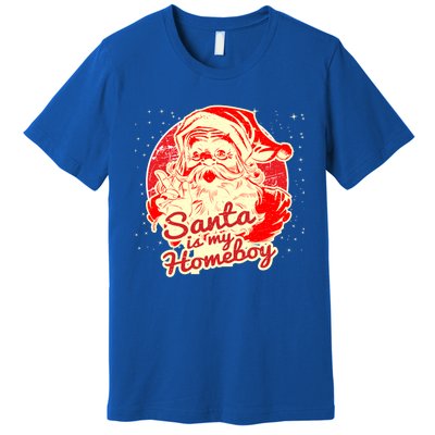 Santa Is My Homeboy Retro Vintage Santa Claus Gift Premium T-Shirt