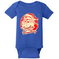 Santa Is My Homeboy Retro Vintage Santa Claus Gift Baby Bodysuit