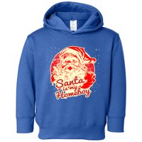 Santa Is My Homeboy Retro Vintage Santa Claus Gift Toddler Hoodie