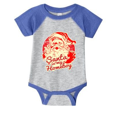 Santa Is My Homeboy Retro Vintage Santa Claus Gift Infant Baby Jersey Bodysuit