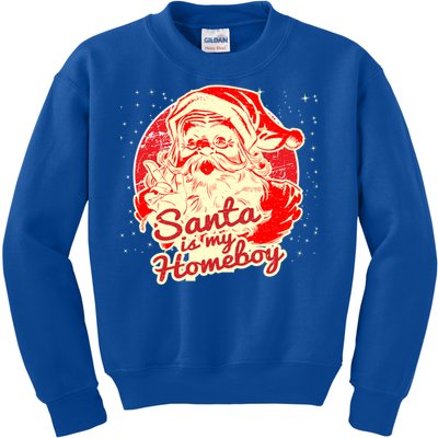 Santa Is My Homeboy Retro Vintage Santa Claus Gift Kids Sweatshirt