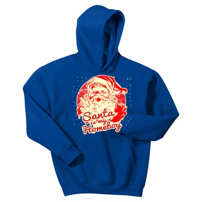 Santa Is My Homeboy Retro Vintage Santa Claus Gift Kids Hoodie