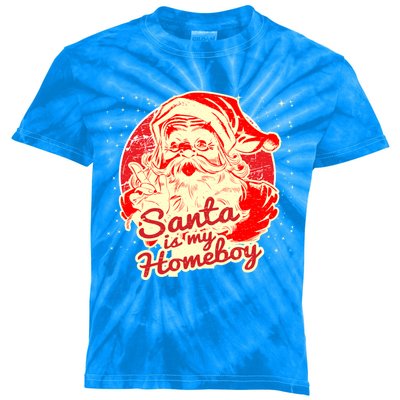 Santa Is My Homeboy Retro Vintage Santa Claus Gift Kids Tie-Dye T-Shirt