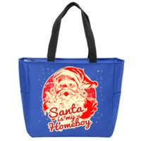 Santa Is My Homeboy Retro Vintage Santa Claus Gift Zip Tote Bag