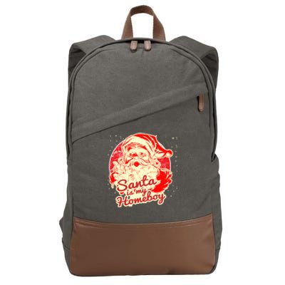 Santa Is My Homeboy Retro Vintage Santa Claus Gift Cotton Canvas Backpack