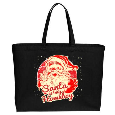 Santa Is My Homeboy Retro Vintage Santa Claus Gift Cotton Canvas Jumbo Tote