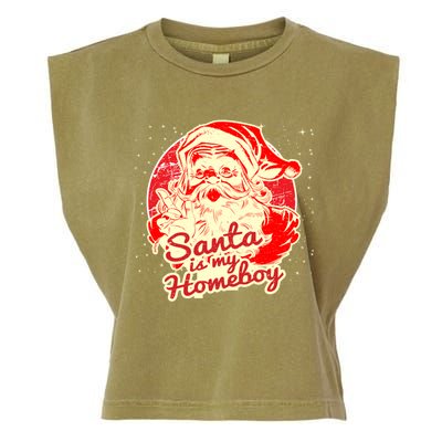 Santa Is My Homeboy Retro Vintage Santa Claus Gift Garment-Dyed Women's Muscle Tee