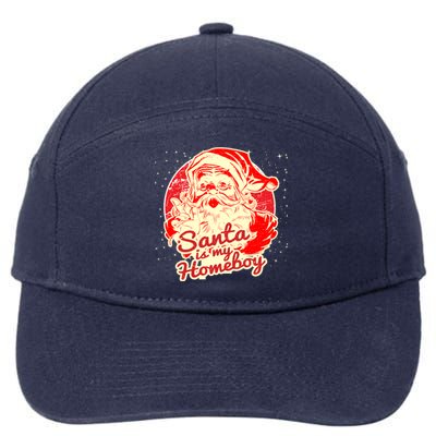 Santa Is My Homeboy Retro Vintage Santa Claus Gift 7-Panel Snapback Hat