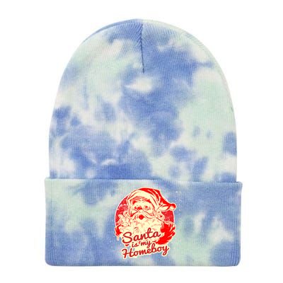 Santa Is My Homeboy Retro Vintage Santa Claus Gift Tie Dye 12in Knit Beanie