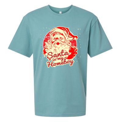 Santa Is My Homeboy Retro Vintage Santa Claus Gift Sueded Cloud Jersey T-Shirt