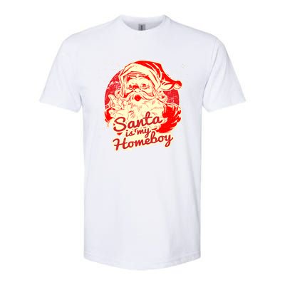 Santa Is My Homeboy Retro Vintage Santa Claus Gift Softstyle CVC T-Shirt