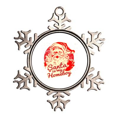 Santa Is My Homeboy Retro Vintage Santa Claus Gift Metallic Star Ornament