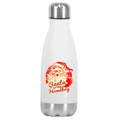 Santa Is My Homeboy Retro Vintage Santa Claus Gift Stainless Steel Insulated Water Bottle