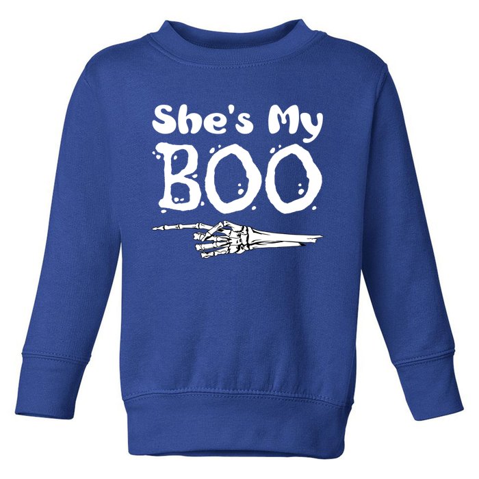 She Is My Boo Cute Matching Couple Halloween Costume Great Gift Toddler Sweatshirt