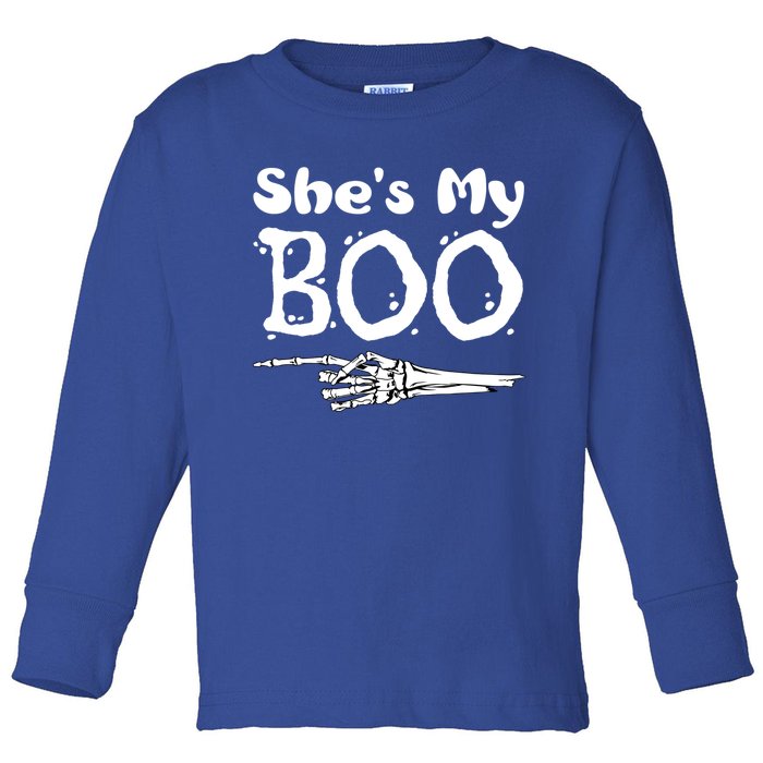 She Is My Boo Cute Matching Couple Halloween Costume Great Gift Toddler Long Sleeve Shirt