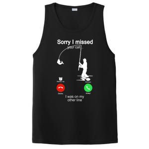 Sorry I Missed Your Call Was On Other Line Funny Fishing PosiCharge Competitor Tank