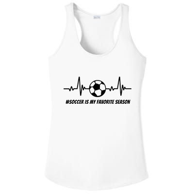 Soccer Is My Favorite Season Ladies PosiCharge Competitor Racerback Tank